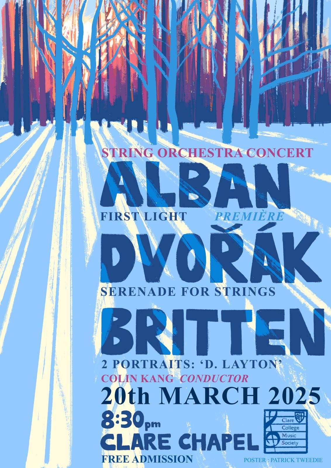 The poster for the concert in which First Light was premiered
