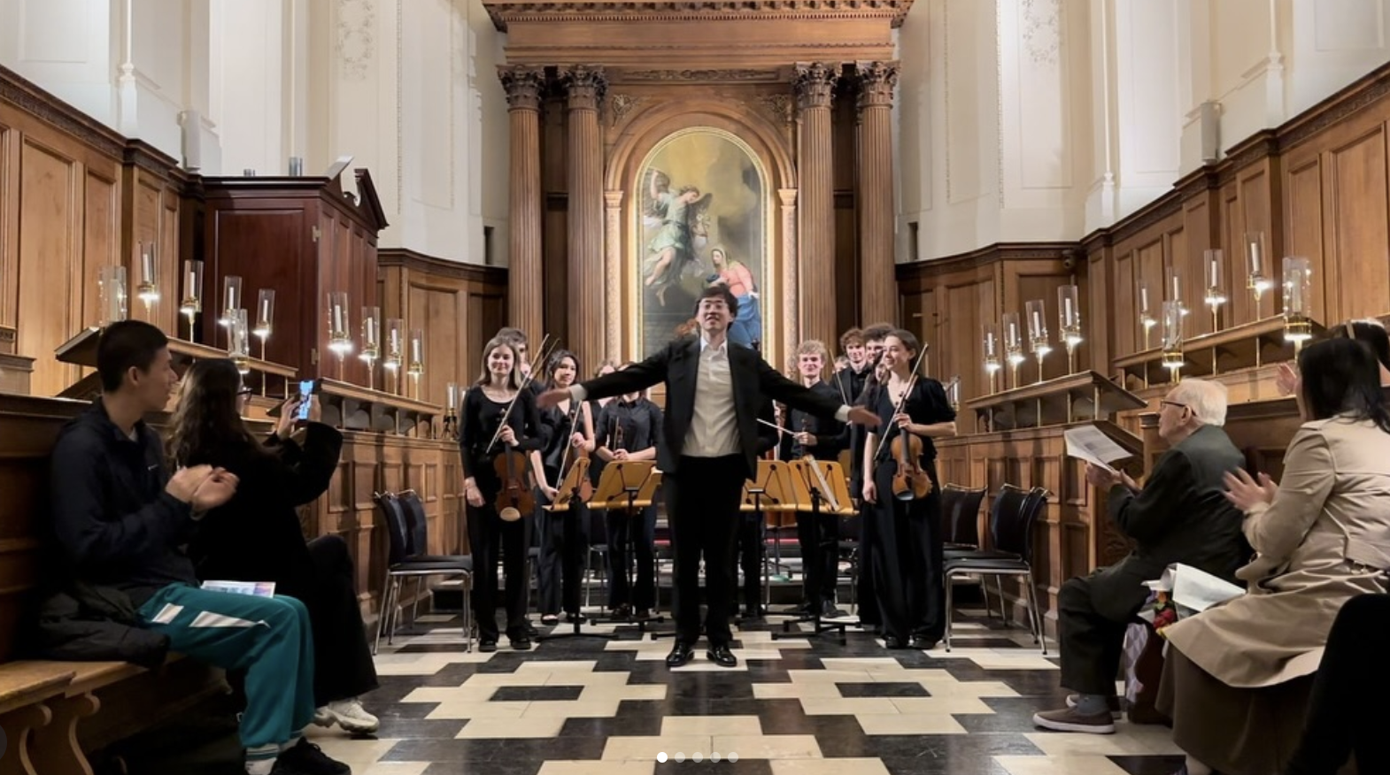 An image showing the premiere of First Light in Clare Chapel